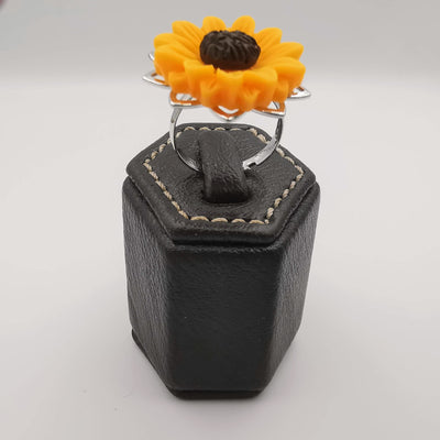 Sunflower Ring - Adjustable Size - Orange/Yellow and Silver/Gold Variations - Offer Hunts