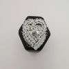 Double Heart Crystal Ring - Silver Adjustable Size - Offer Hunts