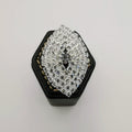 Oval Crystal Ring - Silver Adjustable Size - Offer Hunts