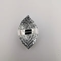 Oval Crystal Ring - Silver Adjustable Size - Offer Hunts
