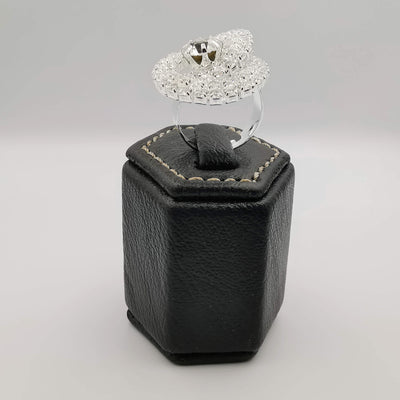 Double Circle Crystal Ring - Silver Adjustable Size - Offer Hunts