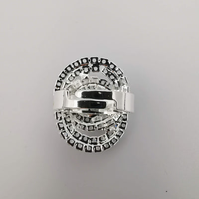 Double Circle Crystal Ring - Silver Adjustable Size - Offer Hunts