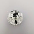 Round Crystal Ring - Silver Adjustable Size - Offer Hunts