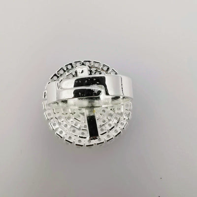 Round Crystal Ring - Silver Adjustable Size - Offer Hunts