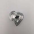 Heart Crystal Ring - Silver Adjustable Size - Offer Hunts