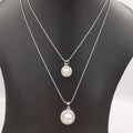 Double Pearl Multi Layer Necklace - Silver - Offer Hunts