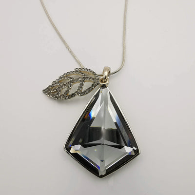 Stone Leaf Necklace - Rose Gold - Offer Hunts