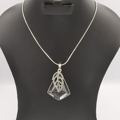 Stone Leaf Necklace - Rose Gold - Offer Hunts