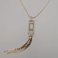 Rectangular Bling Golden Necklace - CZ Crystals - Offer Hunts