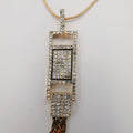 Rectangular Bling Golden Necklace - CZ Crystals - Offer Hunts