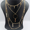 Rectangular Danglers Multi Layer Necklace - Golden - Offer Hunts