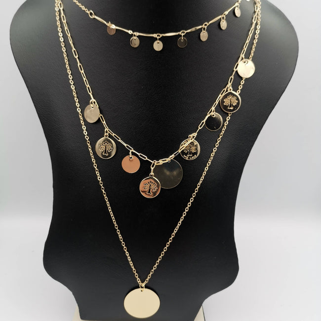 Tree of Life Multi Layer Necklace - Golden - Offer Hunts