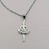 Simple Ballerina Silver Necklace - CZ Crystals - Offer Hunts