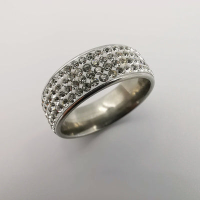 Full Round Zirconia Diamond Ring - Silver - Offer Hunts