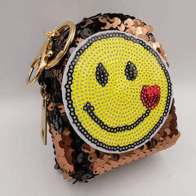 Bronze Smiley Glitter Sequin Purse - Offer Hunts