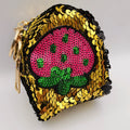Yellow Strawberry Reversible Glitter Sequin Purse - Offer Hunts