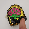 Yellow Strawberry Reversible Glitter Sequin Purse - Offer Hunts