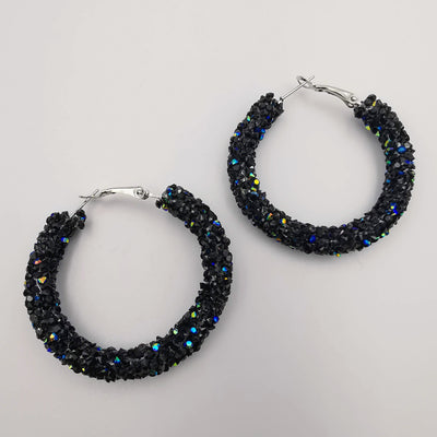 Glitter Round Earrings - Medium Size - 6 Colors - 2 Sizes - Offer Hunts