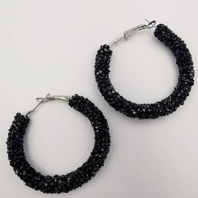 Glitter Round Earrings - Medium Size - 6 Colors - 2 Sizes - Offer Hunts