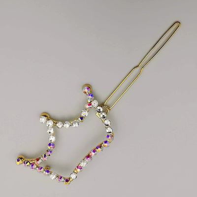 Crown Hair Clip - Golden Rhinestone - Offer Hunts