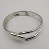 Silver Adjustable Stainless Steel Bangle Bracelet - Offer Hunts