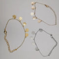 [3 Anklet Set] Flower Design - Silver + Yellow Gold + Rose Gold - Offer Hunts
