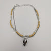 Fashion Anklet - 2 Layer - Beige/Silver - Handmade - Offer Hunts