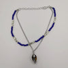 Fashion Anklet - 2 Layer - Blue/Silver - Handmade - Offer Hunts