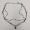 Fashion Anklet - 2 Layer - Grey/Silver - Handmade - Offer Hunts