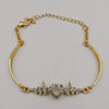 Heart Zirconia Diamond Bracelet - Golden - Offer Hunts