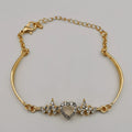 Heart Zirconia Diamond Bracelet - Golden - Offer Hunts