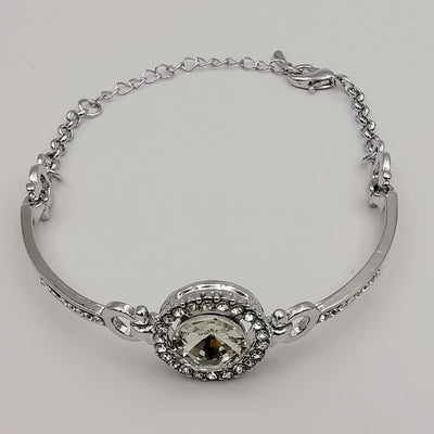 Round Zirconia Diamond Bracelet - Silver - Offer Hunts