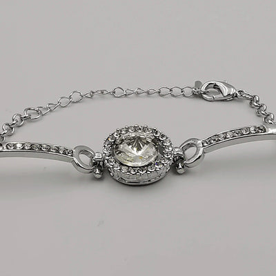 Round Zirconia Diamond Bracelet - Silver - Offer Hunts