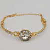 Round Zirconia Diamond Bracelet - Golden - Offer Hunts