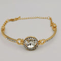 Round Zirconia Diamond Bracelet - Golden - Offer Hunts