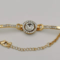 Round Zirconia Diamond Bracelet - Golden - Offer Hunts
