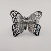 Butterfly Silver Adjustable Ring with Zirconia Diamond - Offer Hunts