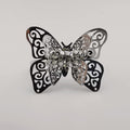 Butterfly Silver Adjustable Ring with Zirconia Diamond - Offer Hunts