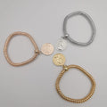 3 Bracelet Charm Set - Coin Design - Silver + Gold + Rose Gold - Offer Hunts
