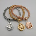 3 Bracelet Charm Set - Tree of Life - Silver + Gold + Rose Gold - Offer Hunts