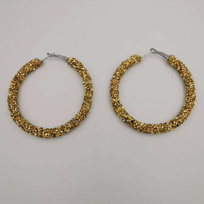 Glitter Round Earrings - Medium Size - 6 Colors - 2 Sizes - Offer Hunts