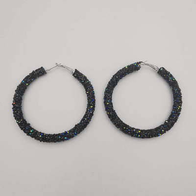 Glitter Round Earrings - Medium Size - 6 Colors - 2 Sizes - Offer Hunts
