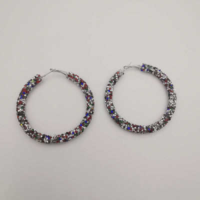 Glitter Round Earrings - Medium Size - 6 Colors - 2 Sizes - Offer Hunts