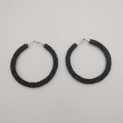 Glitter Round Earrings - Medium Size - 6 Colors - 2 Sizes - Offer Hunts