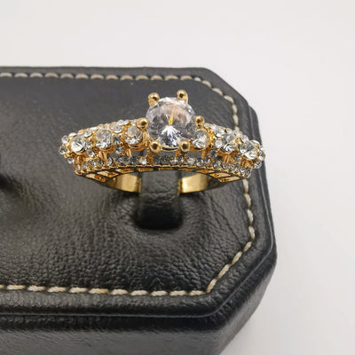 Amethyst Belle Twins Ring Set - Golden - Offer Hunts