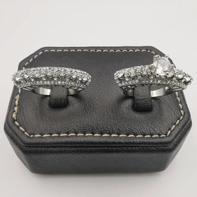 Amethyst Belle Twins Ring Set - Silver - Offer Hunts
