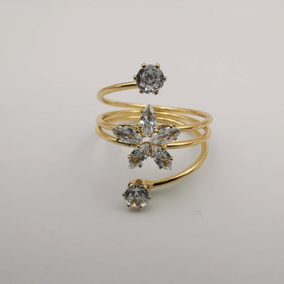 Spiral Heaven Beauty Zirconia Ring - Golden/Silver - Offer Hunts
