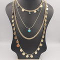 Evil Eye Danglers 4 Layer Necklace - Golden and Silver - Offer Hunts