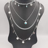 Evil Eye Danglers 4 Layer Necklace - Golden and Silver - Offer Hunts