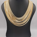 Royal 10 Chain Necklace - Golden, Silver and Multicolor - Offer Hunts